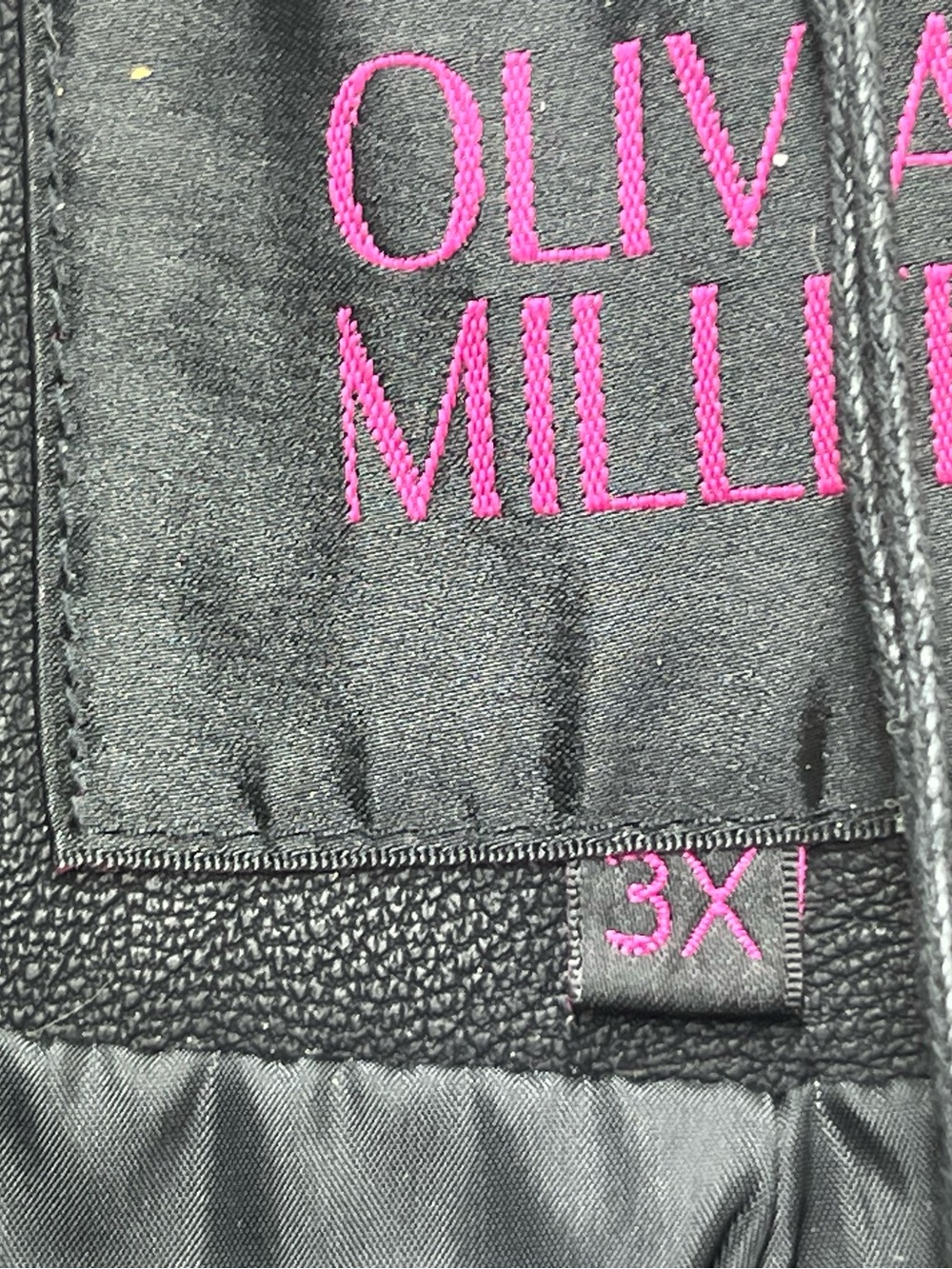 Olivia Miller Black Faux Leather Quilted Shoulder Moto Jacket 3X - Picture 10 of 16